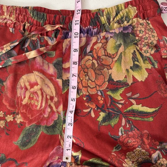 Biya Johnny Was Silk Floral Crop Pants Women's Size XS Pull On Pockets - Picture 13 of 16